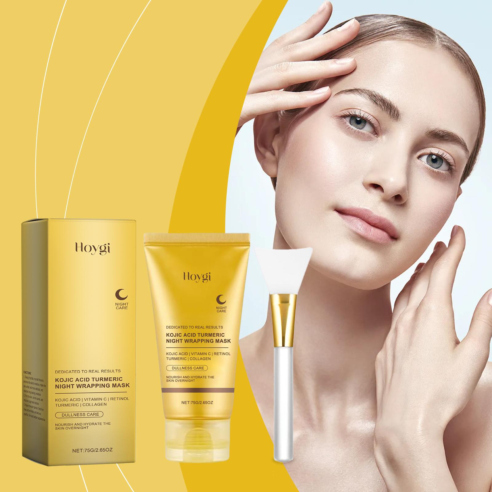 Hoygi Turmeric Collagen Peel-Off Mask (With A Scraper) Gently Cleanses, Moisturizes, Nourishes And Smooths The Facial Skin