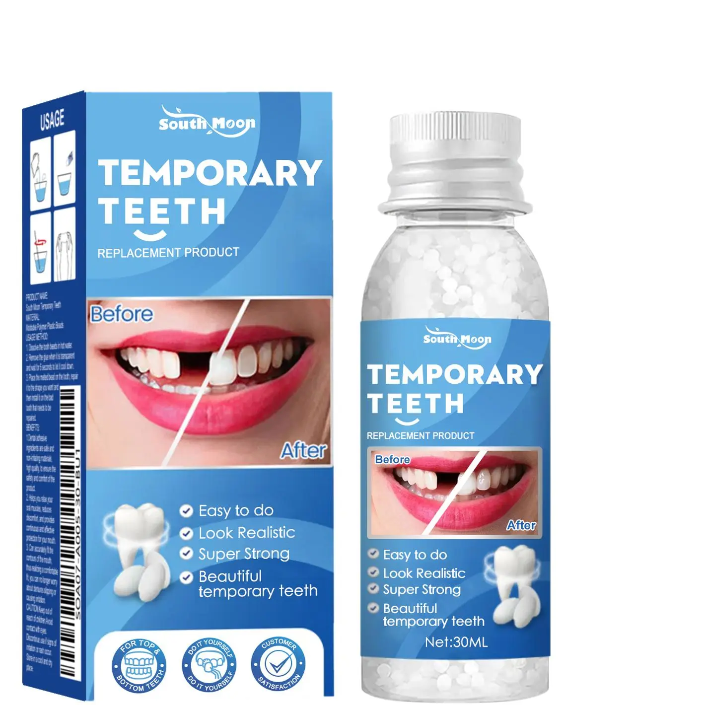 South Moon Solid Dental Putty, Soft Material, Comfortable To Wear Daily, No Foreign Sensation, Enhances The Beauty Of Teeth.
