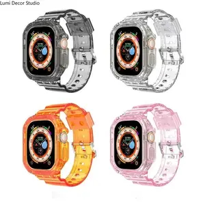 Glacier Transparent Watch Case, Minimalist Full Wrap Protective Shell with Scratch-Resistant Hard Cover for Ultra & Series Smartwatches, Accessories