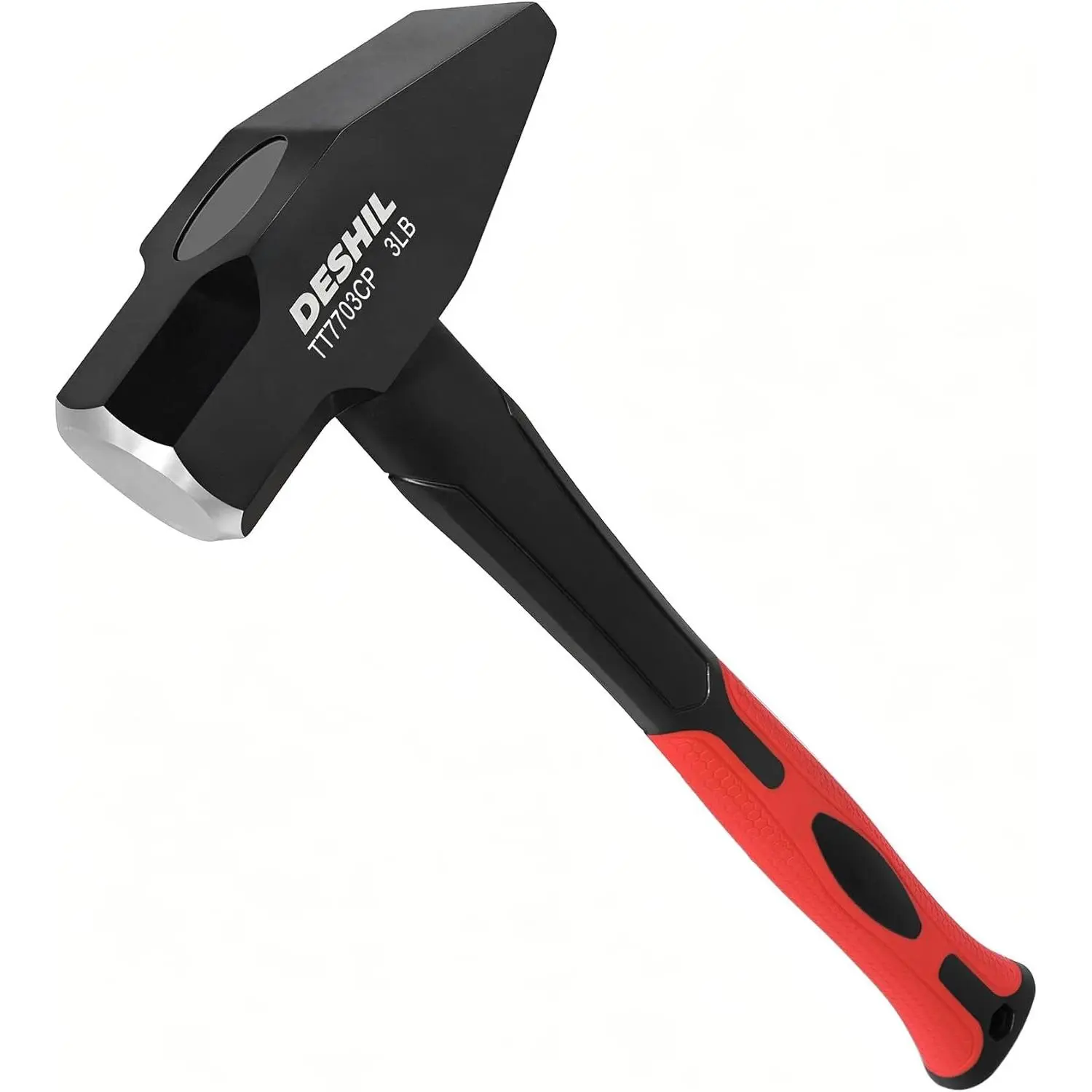 3 lb Flat Peen Blacksmith Hammer with Fiberglass Handle
