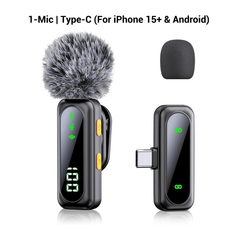 Professional Dual Wireless Clip-on Microphone: Smart Noise Cancelling & Magnetic Clip, Up to14H Battery, Studio Sound for Video Recording, Interview, Podcast, Perfect for TikTok, YouTube, Vlog, Usb Streaming Mic