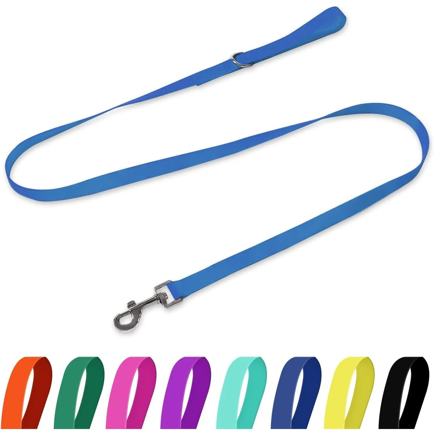 Waterproof Dog Leash 5/6 FT Durable Odor-Proof Dog Leashes with Strong Metal Hooks Fits Small Medium or Large Dogs Blue 6FT - 1 inch Width