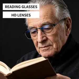 3 Pack 2026 New Stylish Lightweight Progressive Multifocal Reading Glasses, Unisex Rectangular Metal Semi-Rim Frame, Blue Light Blocking Lenses, Soft TR Temples Non-Pinch Design, Comfortable for Daily Wear color fashion woman bluelight eyeglass case style
