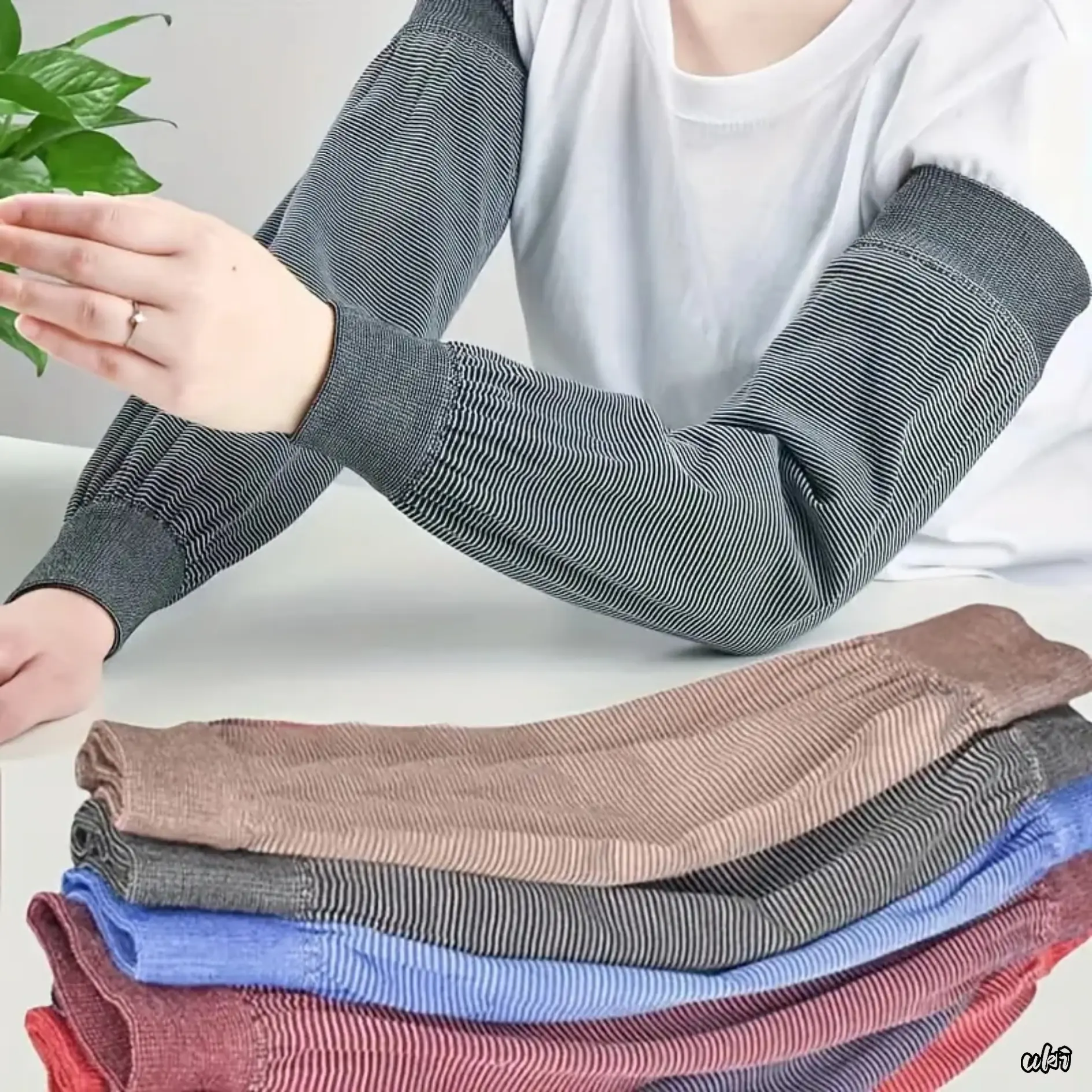 6 Pairs Elastic Knitted Extended Arm Sleeves For Men And Women, Breathable Comfort Four Seasons Protective Sleeves, Practical Outdoor Work And Household Labor Protection Accessories