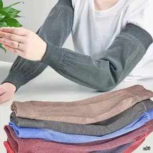 6 Pairs Elastic Knitted Extended Arm Sleeves For Men And Women, Breathable Comfort Four Seasons Protective Sleeves, Practical Outdoor Work And Household Labor Protection Accessories