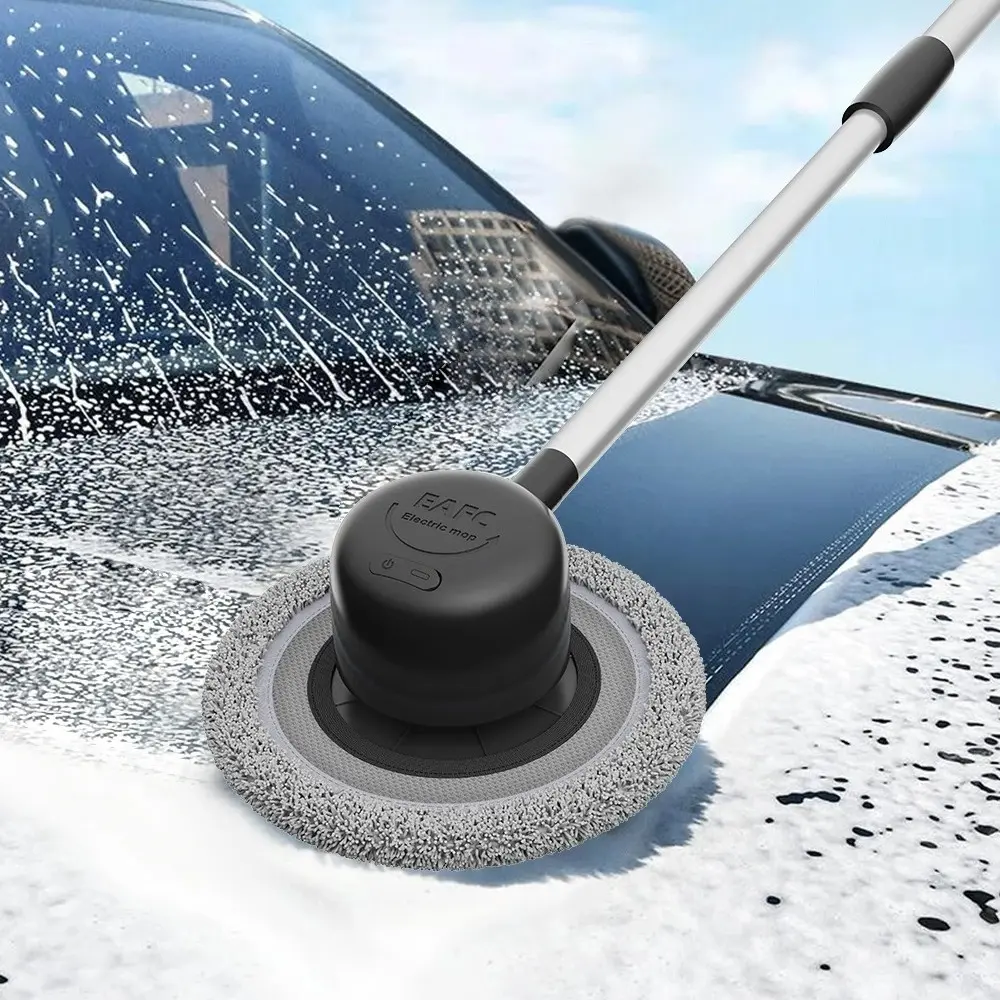 Dual-Use Electric Car Wash Brush, USB Rechargeable Foam Rotating Brush, Long Handle Auto Cleaning Tool, Gentle on Cars, Effortless Clean