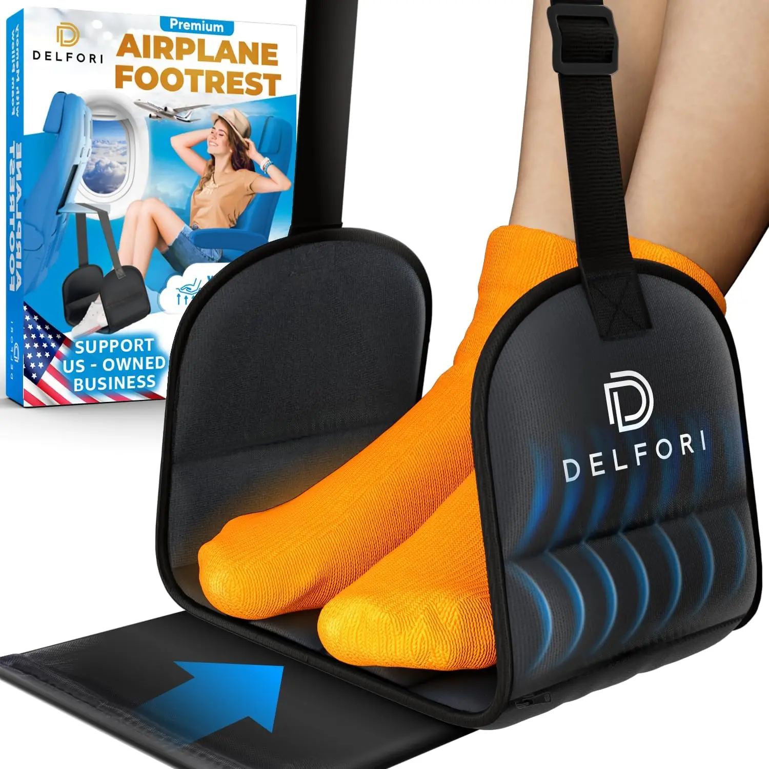 Portable Airplane Footrest for Airplane Travel - Comfortable Foot Hammock w/Memory  & Hardboard for No  Clashing - Ideal for  and   - Travel Essentials to Relax Your