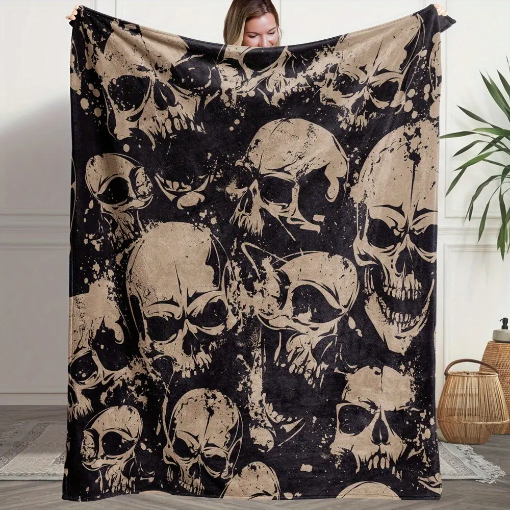 A Fluffy Blanket Featuring Floral And Animal Horse Prints, a White Throw Blanket Perfect for Barefoot Dreams, Suitable for Use on The Sofa, a Winter Warm Blanket, Decorative, Multifunctional for Napping And Camping-280GSM