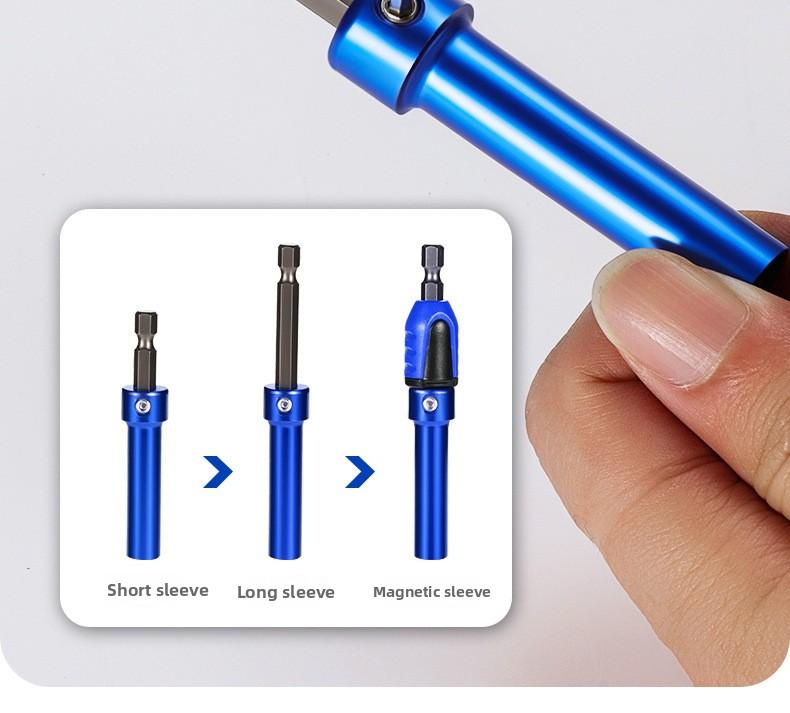 New cross-border blue hexagonal socket wrench, three-in-one multifunctional air screwdriver socket, manual tool with strong magnetic bit