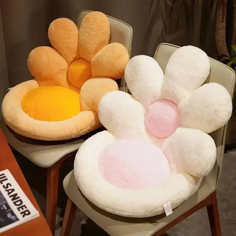 Soft Kawaii Flower Sofa Cushion Cartoon Plush Pillow for Bedroom Flower Floor Seat Pad Office Chair Backrest One Seat Cushion 쿠션