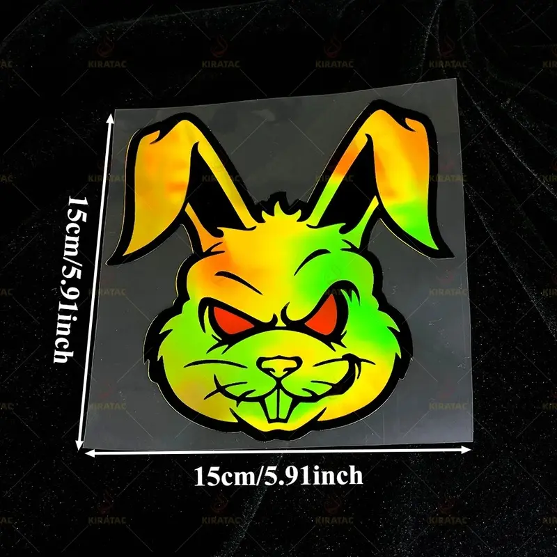 Gold Evil Rabbit Motorcycle Stickers Waterproof for Motorcycle Fairing Helmet Fuel Tank Car Trunk Scooter Universal Vinyl Decals