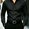 Men's Plaid Print Long Sleeve Dress Shirt, Regular Fit Casual Comfy Breathable Button Up Front Collared Top, Casual Buttons Collared, for Work Office Business, Casual Fashion Top, Men's Clothes for All Seasons