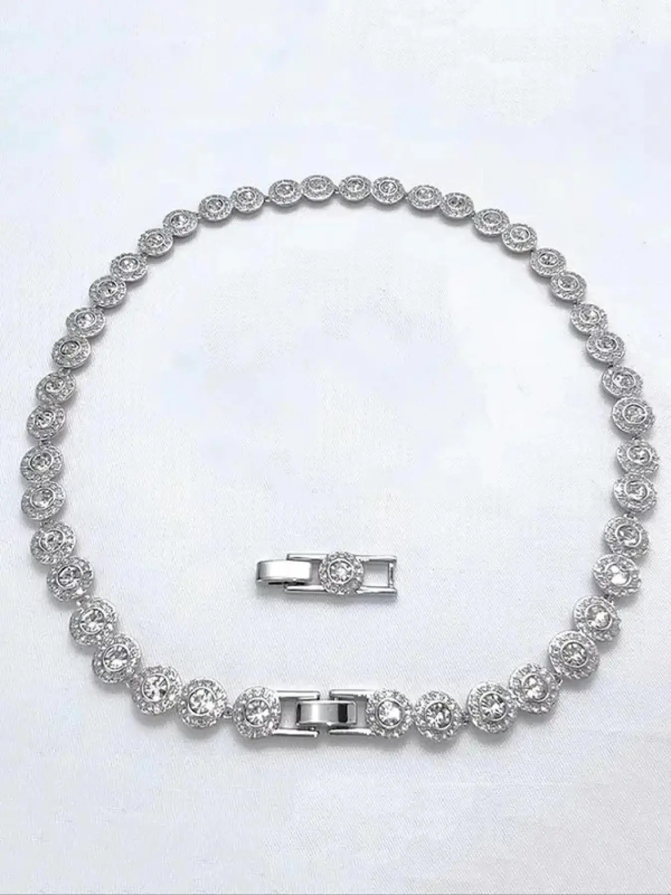 Tennis Chain Necklace, Sparkling Rhinestone Chain, Fashion Jewelry, Modern Versatile Accessory, Party Daily Wear, Birthday Gift Idea