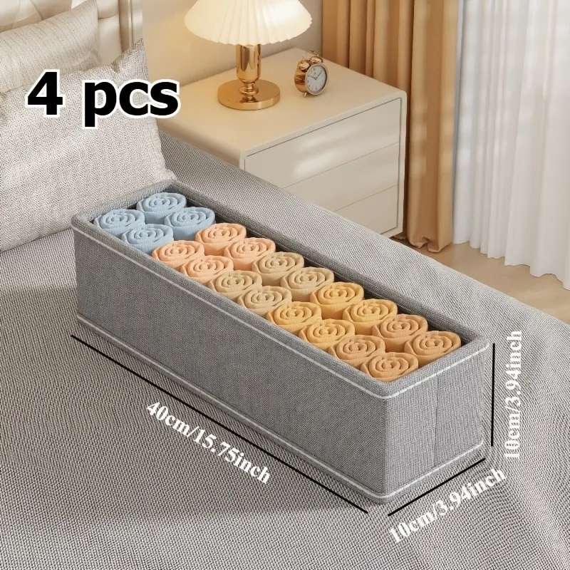 4 small gray items without lids