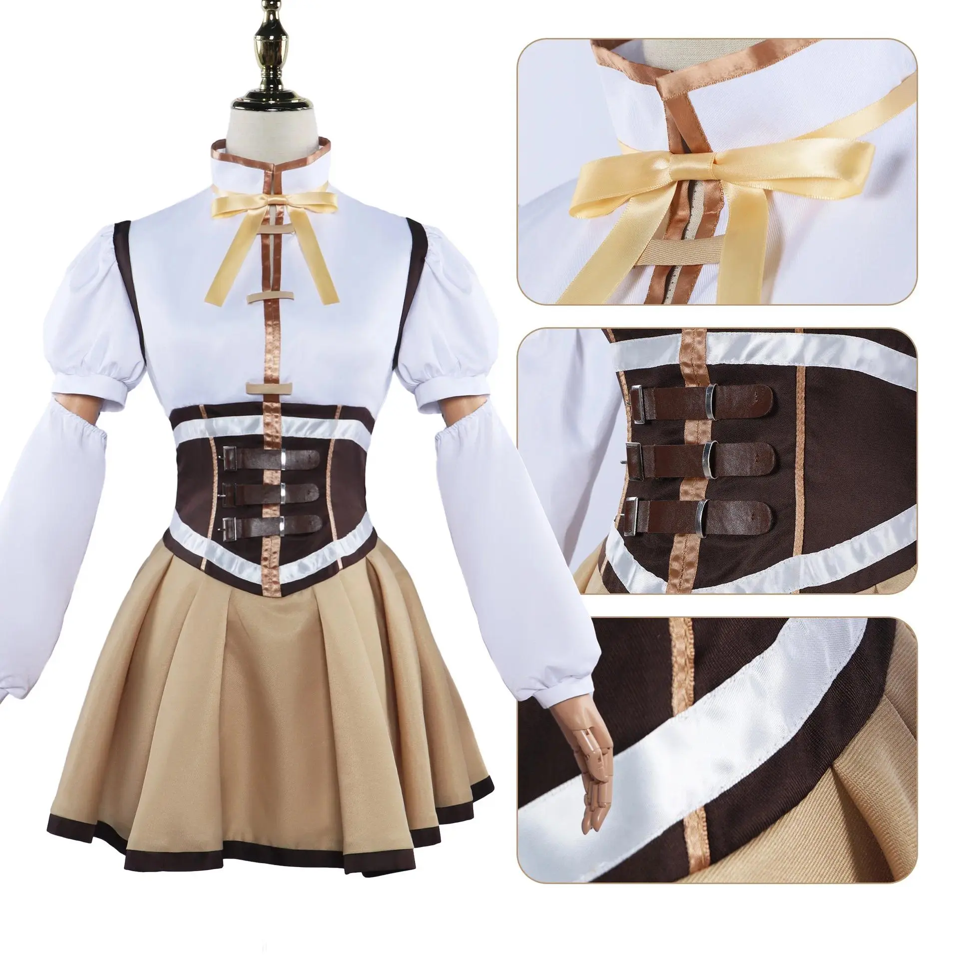 Tomoe Mami Cosplay Anime Puella Magi Madoka Magica Cosplay Costume Tomoe Mami Dress Outfits for Halloween Party