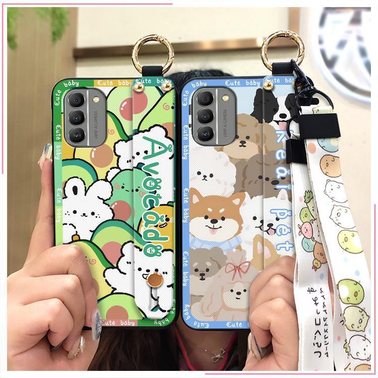 Waterproof ring Phone Case For Nokia G400 5G Durable protective Anti-knock Silicone Shockproof Wristband Cartoon Soft case Lanyard Dirt-resistant Kickstand Phone Holder Cute