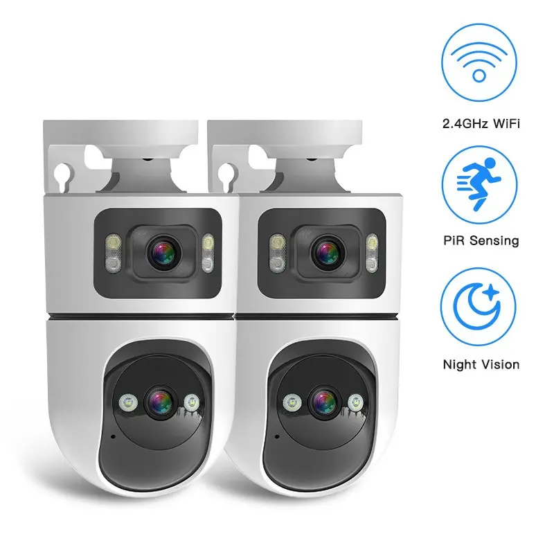 (2-Pack) Smart Home Security Cameras Outdoor/indoor Home Monitoring Camera, 2.5k Resolution, 360° Pan/tilt, Motion Detection, Color Night Vision Surveillance, WiFi Connectivity
