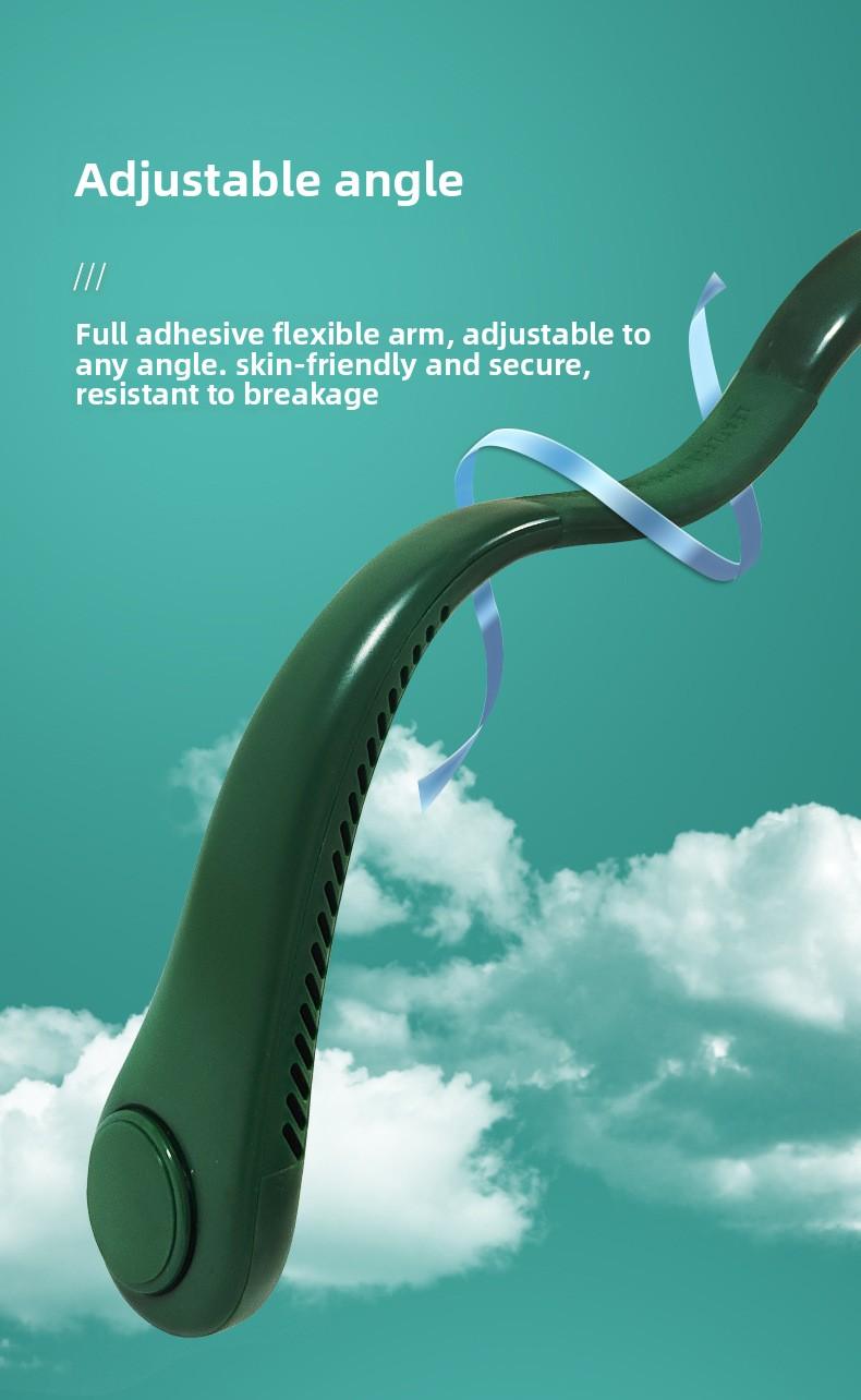 In-stock gift wholesale neck-mounted fan USB rechargeable outdoor high-power cooling small neck fan