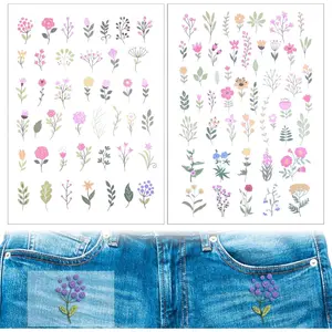 92 count Water Soluble Embroidery Patterns, Stick and  Embroidery Designs Water Soluble Stabilizer with Pre-Printed  and Leaves for Beginner Embroidery Hand Sewing