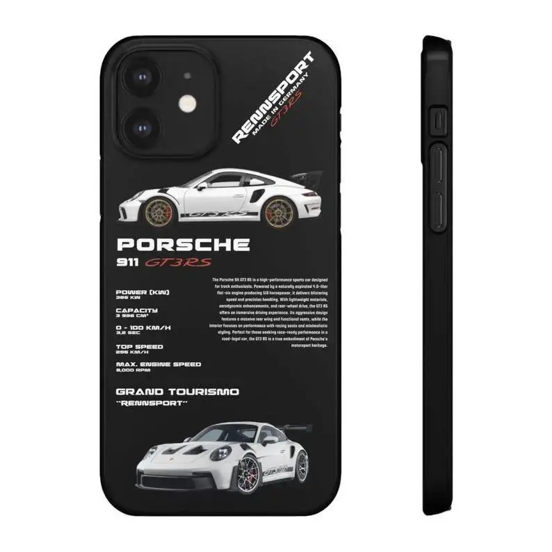 Porsche 911 GT3 RS Smartphone Case - Protective Safety Cellphone Cover for iPhone 17-11 Pro Max/Plus, Samsung Galaxy S23-25, Handheld Car Fans Gift, Luxury Automotive Accessory, Polycarbonate