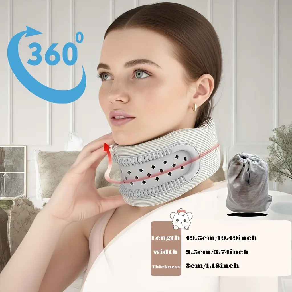2pcs Travel Set (Raised O-Shaped Neck Pillow And Luggage Strap Holder) | Honeycomb Ventilated Silicone | Ergonomic Height Design: Read And Write Without Looking Down; Prevents Snoring While Sleeping; Easy to Carry with One-Click Luggage Att
