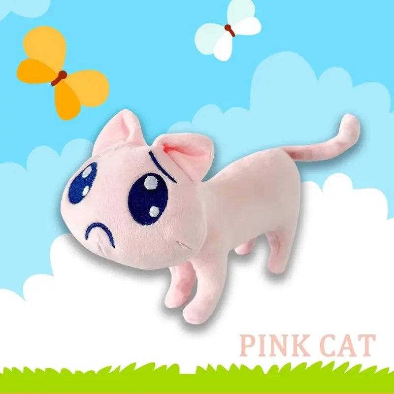Needy Girl Overdose Cat Nidigga Pien Plush Toy, P-Chan Huggable Stuffed Animal from Game, Soft Plushie for Game Fans & Otaku, Desk Decor & Sleep Companion, Cute Collectible Gift for Gaming Enthusiasts, Soft Cuddly Gift