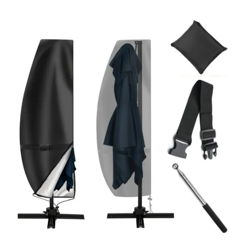 Outdoor sunshade dust cover banana shaped umbrella cover 420D with windproof strap and telescopic rod Dustproof cover Dustproof Design