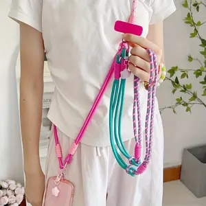 Adjustable Anti-Theft Phone Lanyard with Star Charm, Dual-Color Nylon Strap for Bags, Cameras, Water Bottles, Outdoor Travel, Unisex