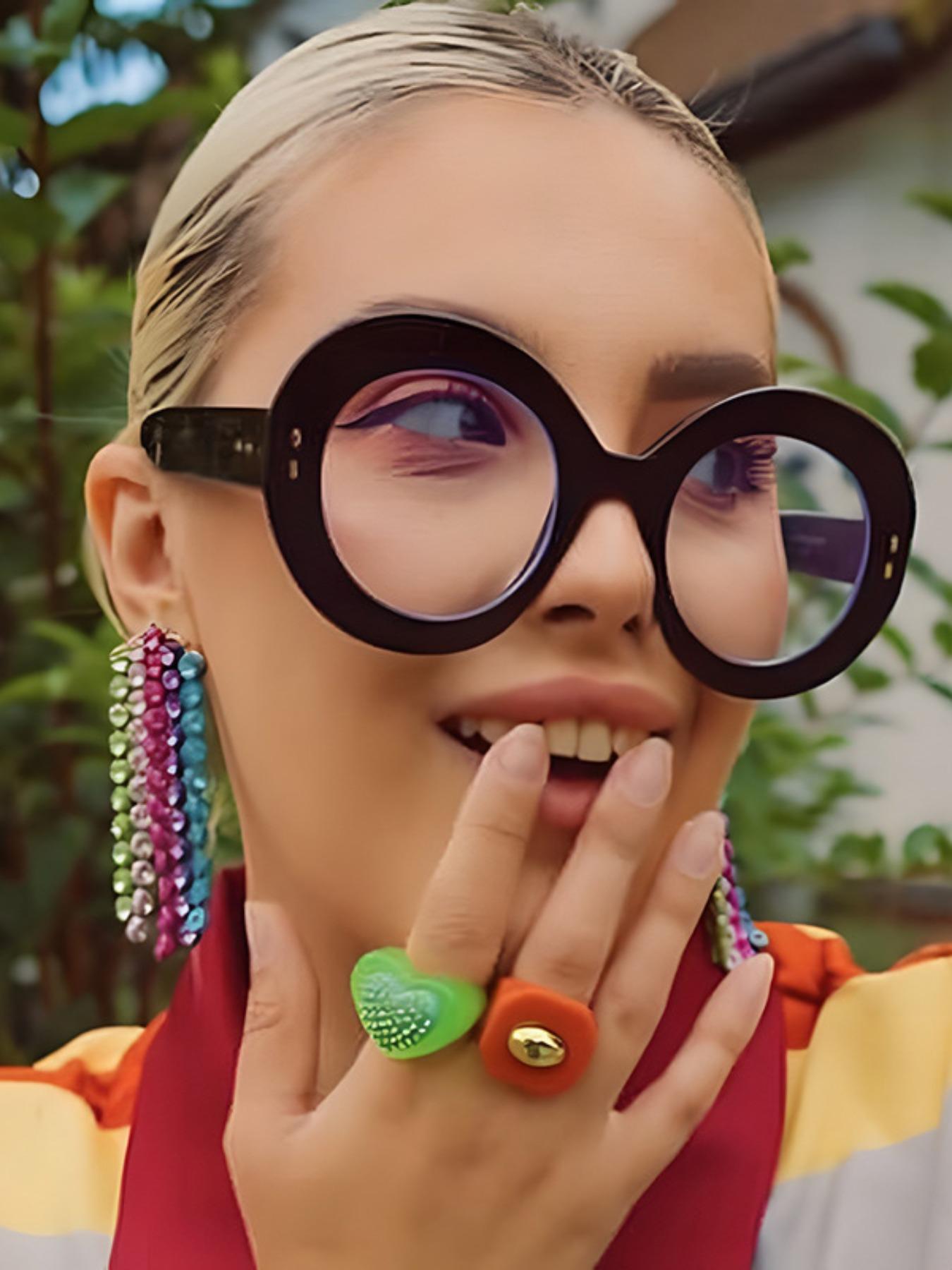 Women's Leopard Print Large Frame Eyeglasses, Trendy Casual Eyeglasses for Everyday Use, Fashion Accessories for Outdoor Activities, Leopard Pattern Eyeglasses, Trendy Casual Frames