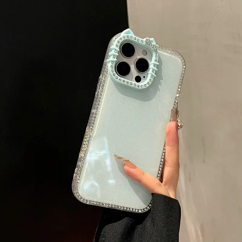 Creative Double-Sided Rhinestone Glitter Phone Case For iPhone 17 Air 16 15 14 13 12 Pro Max Plus, Trendy Shockproof Protective Cover