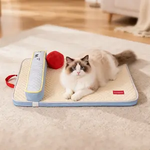 Pet Cooling Mat, Ice Silk Cold Touch Summer Cool Pad with Removable Washable Cover, Breathable Cooling Sleeping Bed for Small Medium Large Dogs Cats, Anti-Slip Pet Cool Cushion for Crate Sofa Floor Indoor