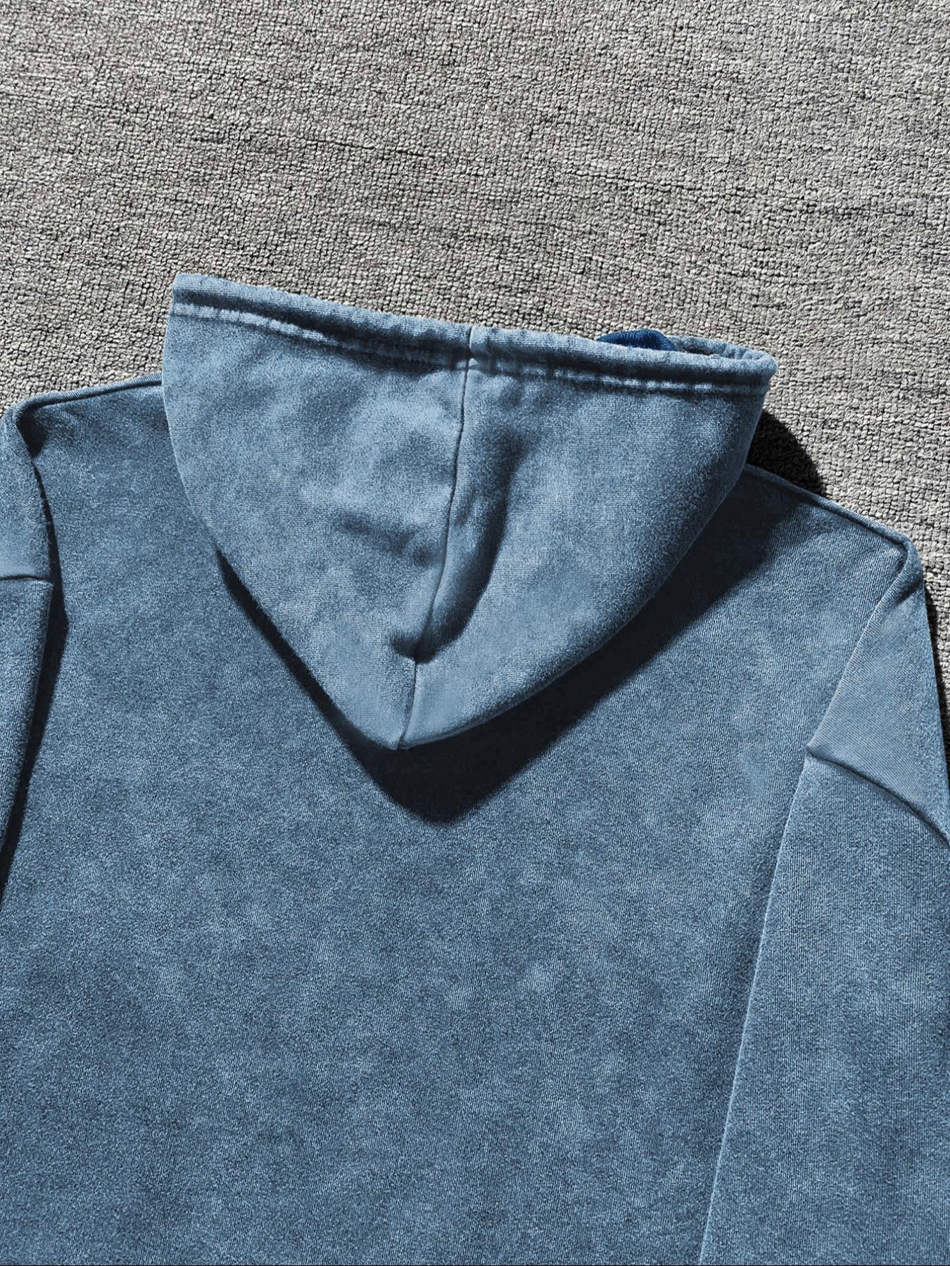 "You are enough." Inspirational slogan for men's retro-style washed hooded sweatshirt, fashionable and trendy casual hoodie.