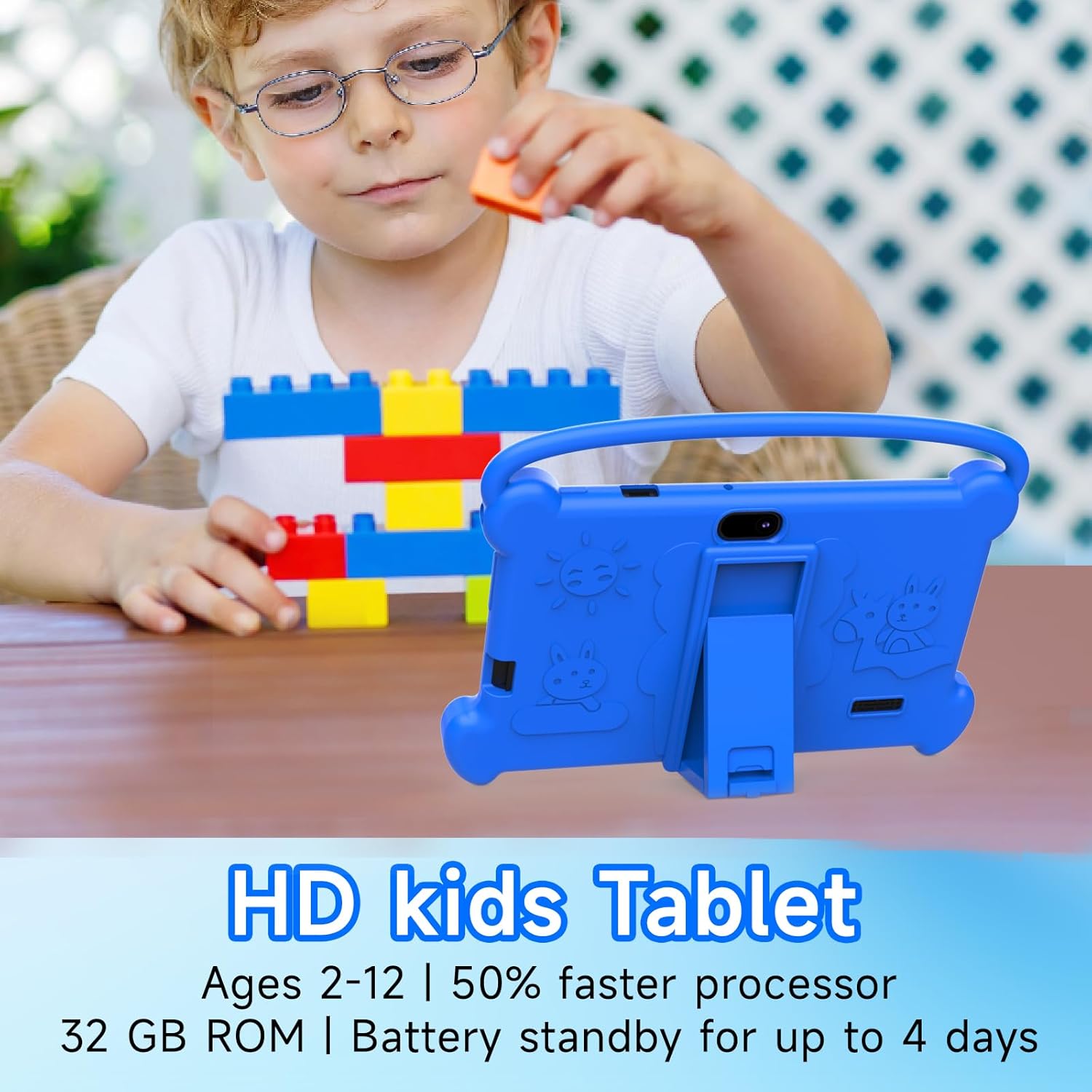 Kids Tablet 7 inch 3-9 Years Old 32GB ROM Toddler Tablet with Shockproof Case Kids Android Tablet Netflix YouTube aiwawa Apps Parent Controls