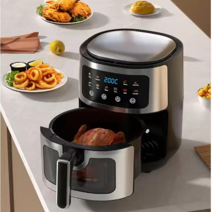 Large Capacity Stainless Steel Visible Touch Color Screen Smart Digital Air Fryer