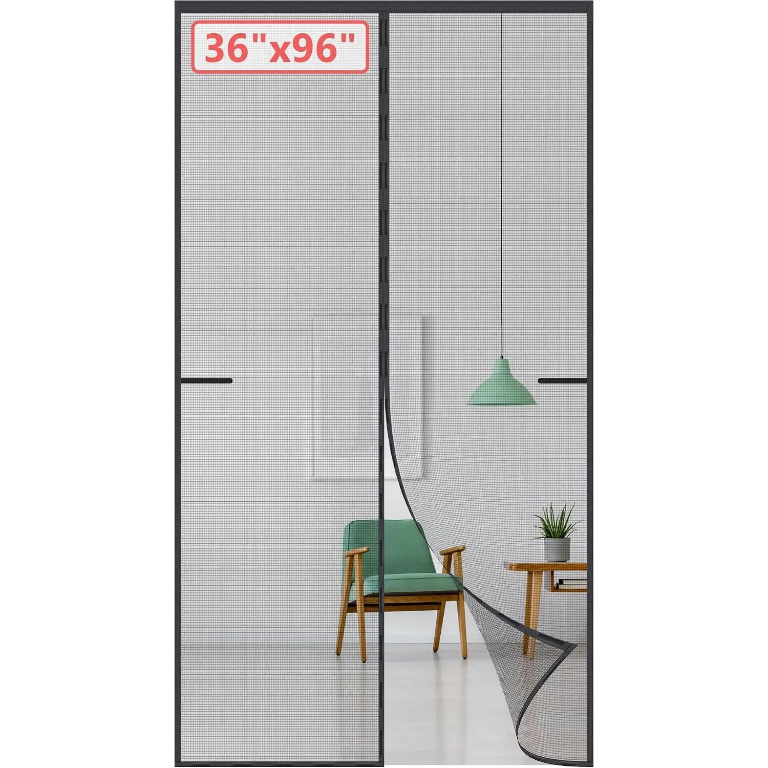 Upgraded  Screen Door for Tall Door to 36x96 with 42  & Stronger ,Retractable Screen Doors for Front,Heavy Duty Fiberglass Mesh Door Screen  Closure for Single