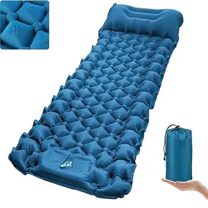 Single-Person Outdoor Air Mattress | 1-Minute Quick Inflation + Extra Thickness & Puncture-Proof | Essential for Camping / Hiking / Picnics | Lightweight, Portable, Foldable, Moisture-Proof Mat | Must-Have Outdoor Gear for Summer Trips | Includes