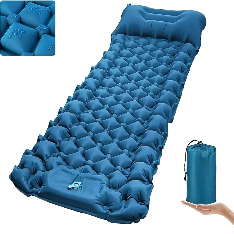 Single-Person Outdoor Air Mattress | 1-Minute Quick Inflation + Extra Thickness & Puncture-Proof | Essential for Camping / Hiking / Picnics | Lightweight, Portable, Foldable, Moisture-Proof Mat | Must-Have Outdoor Gear for Summer Trips | Airbed | Includes