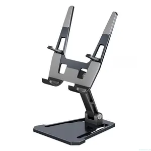 Foldable Metal Phone Cooler Stand, Universal Desktop Support for Cell Phones & Tablets, Portable Holder Specially Designed for Phone Cooling Radiator, Stable Gaming Mount for Live Streaming & Game Playing