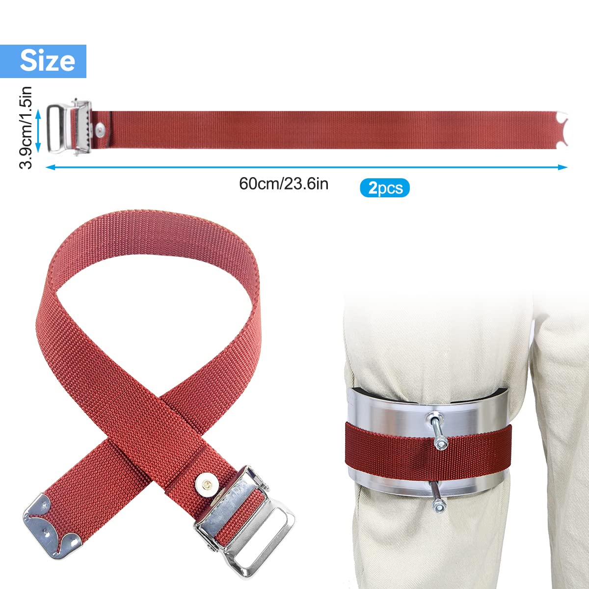 2 count Drywall Stilts  Band Straps, Drywall Stilt Replacement Part Stilts Straps, Nylon Adjustable  Fixation Strap Kit, for Street Performance,  Improvement, High Wall Painting (1)