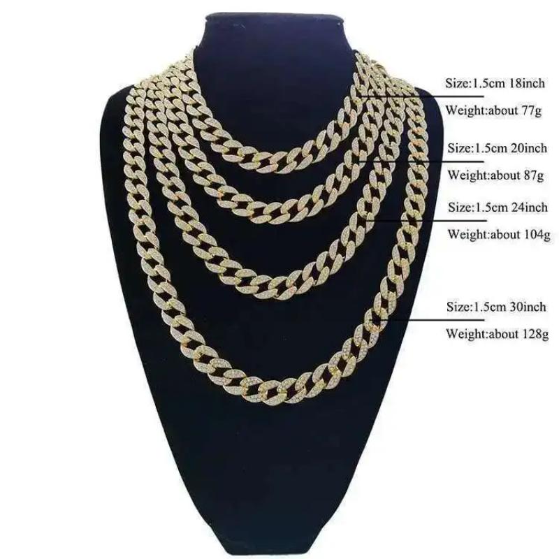JH Perfect Jewelry Moissanite Diamond Iced Out Chain 925 Sliver Hip Hop Rapper Cuban Link Necklace
