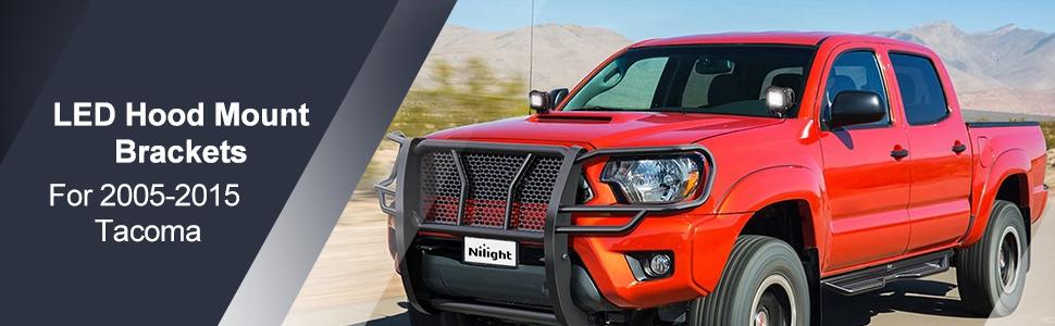 Nilight Ditch Light Hood Mounts For 2005-2015 2nd Gen Toyota Tacoma