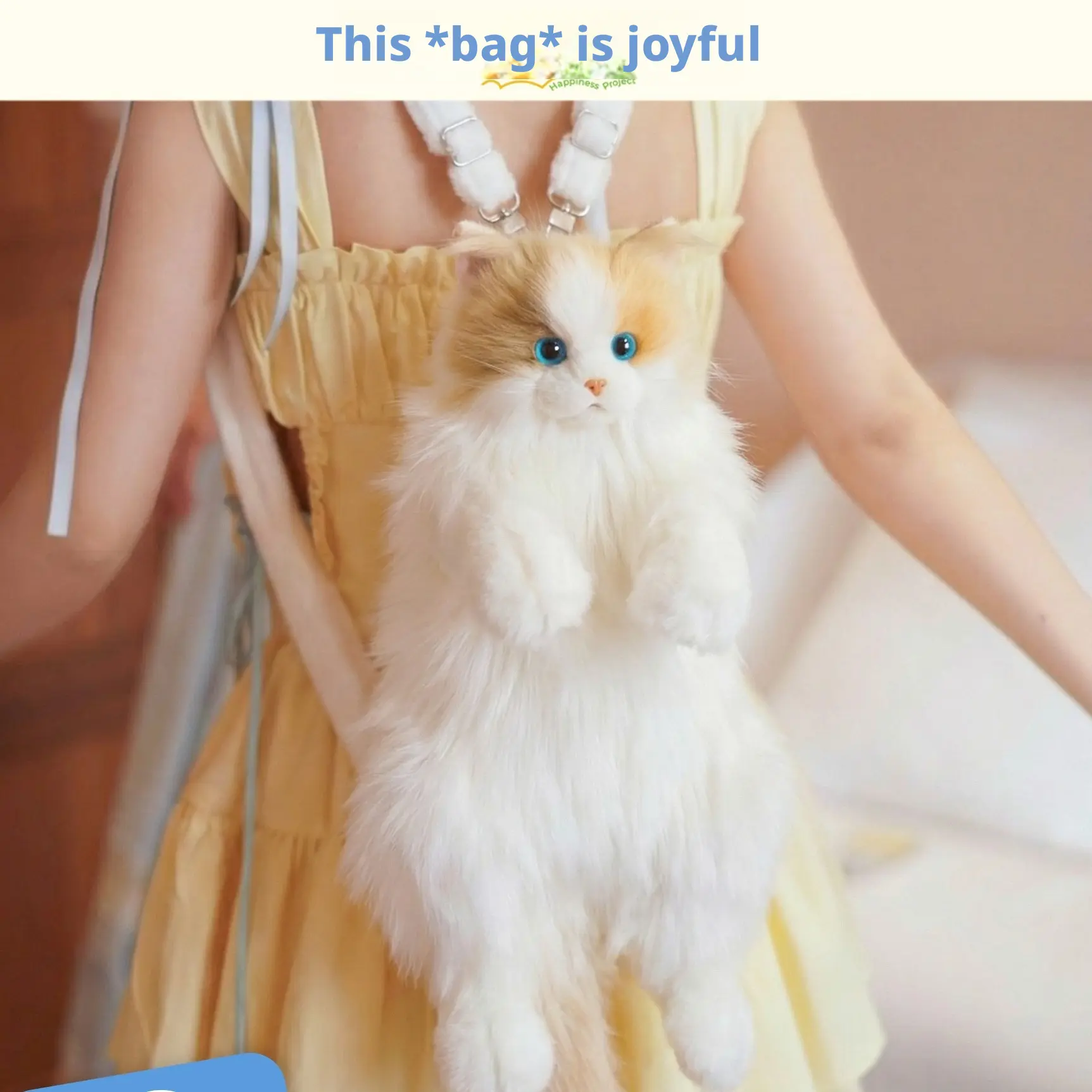 Realistic Flame-Pattern Calico Cat Backpack Plush Toy – A Great Gift