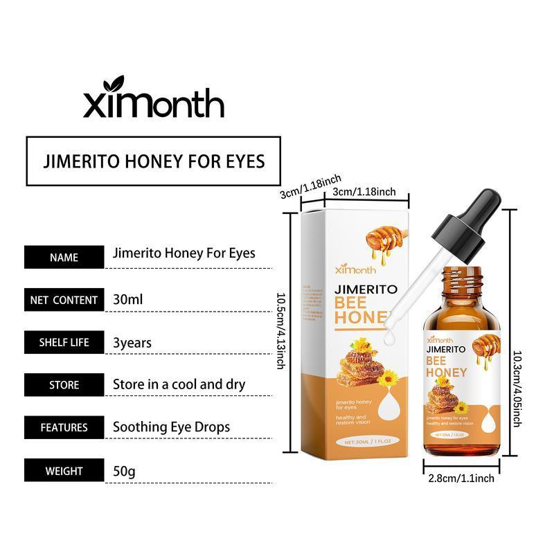 Jimerito Honey Eye Drops - Deep Hydration & Anti-Aging Care - Natural Plant-Based Formula for Gentle Daily Eye Comfort - Unisex Serum Dropper Soothing Moisture Moisturize Hydrate Hydrating