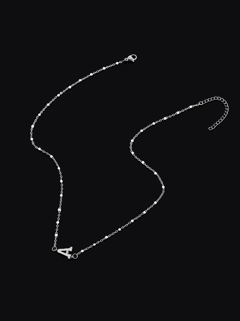 Women's Elegant Letter Charm Design Adjustable Lobster Closure Pendant Necklace, 2024 New Style Fashion Jewelry for Party, Trendy All-match & Exquisite Jewelry As Anniversary Gift, Non Tarnish Jewelry