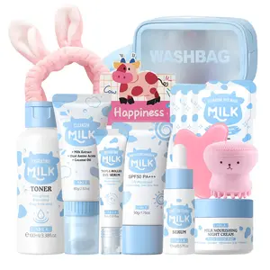 Milk Skin Care For Teen Birthdays Gift Set - Nourishing Kit - 14 In 1 Moisturizing & Gentle Milk Skin Care For Teens Girls - Facial Kit For Women 14PCS with GuaSha