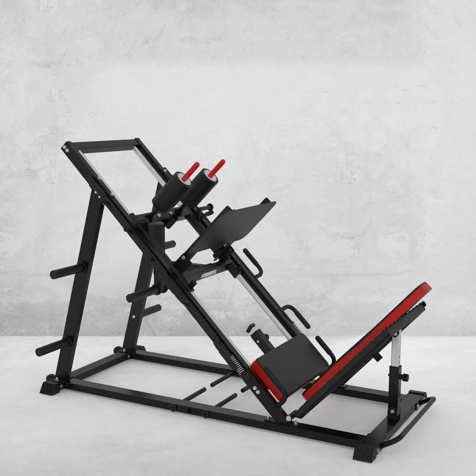 GARVEE Hack Squat Machine And Leg Press Combo 1500 Lbs Heavy Duty Home Gym Lower Body Workout Station With Adjustable Shoulder Pads Calf Raise Block For Full Leg Weight Training, Hacks Squat Machine