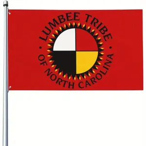 A flag, no electricity required, flagpole not included, 1pc Lumbee Pride Native American outdoor flag - vibrant tribal design, with the bold text "LUMBEE PRIDE", durable polyester fabric, suitable for garden decoration in all weather conditions, used for