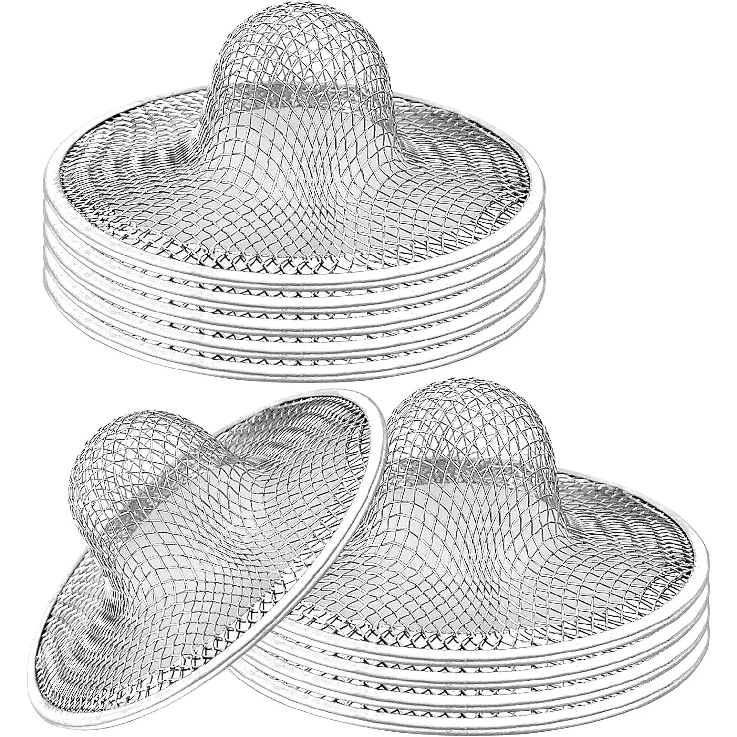 10 count Mesh Sink Strainer, 2.75" Top/1" Stainless Steel Slop Basket Filter , Metal Kitchen Drain Strainer, Hair Basket Drain - Fits  Kitchen Sinks, Bathroom Sinks,Shower Drains,Floor Drain
