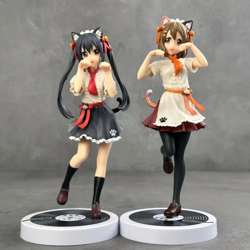 K-On! Cat-Themed Azusa Nakano & Yui Hirasawa Cute Anime Girl Figure Model Ornaments Toy Wholesale
