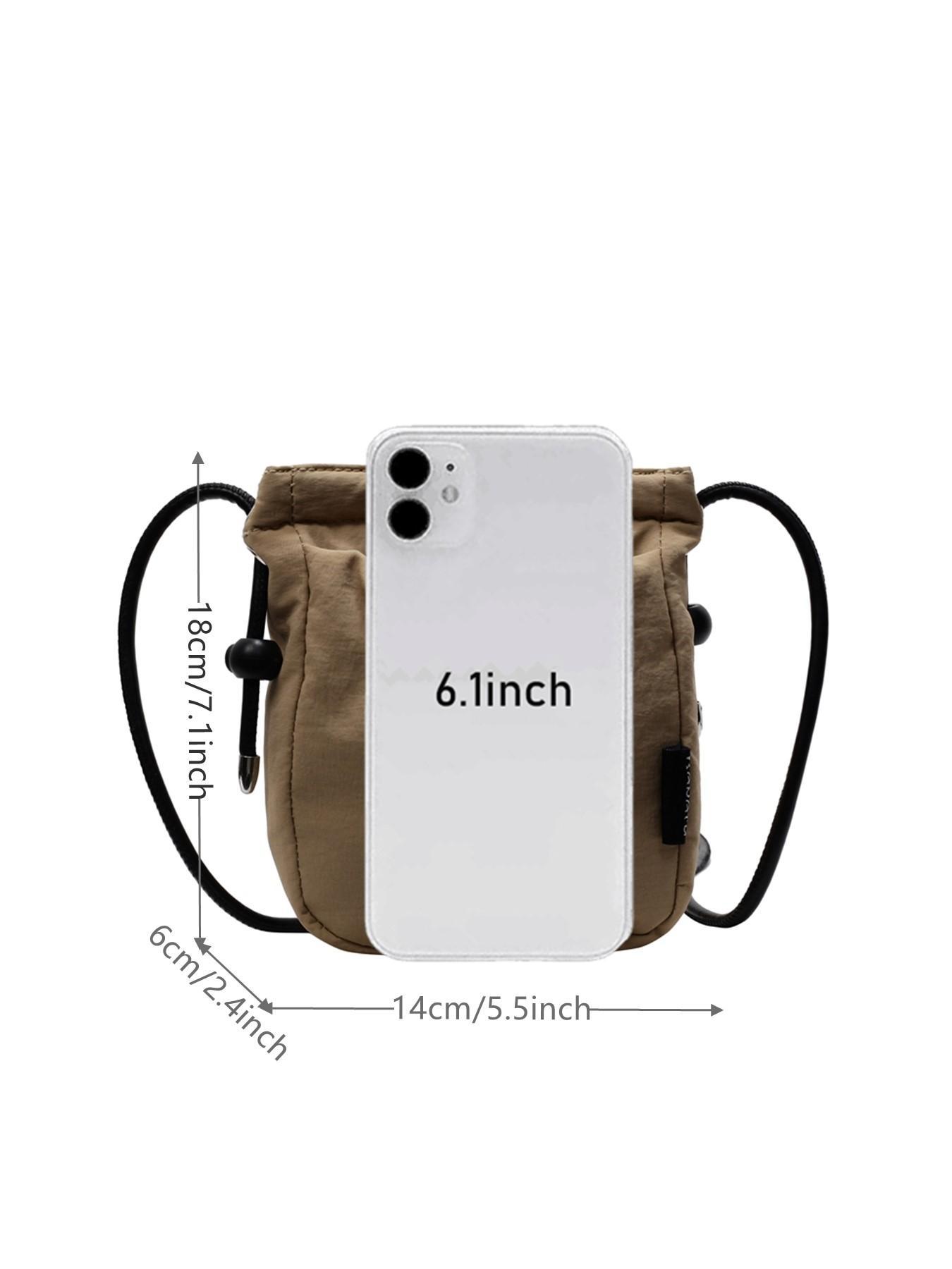 Lightweight Casual Nylon Phone Bag, Mini Backpack for Outdoors, Plain Design, All-Season Fashion Accessory, Versatile and Stylish